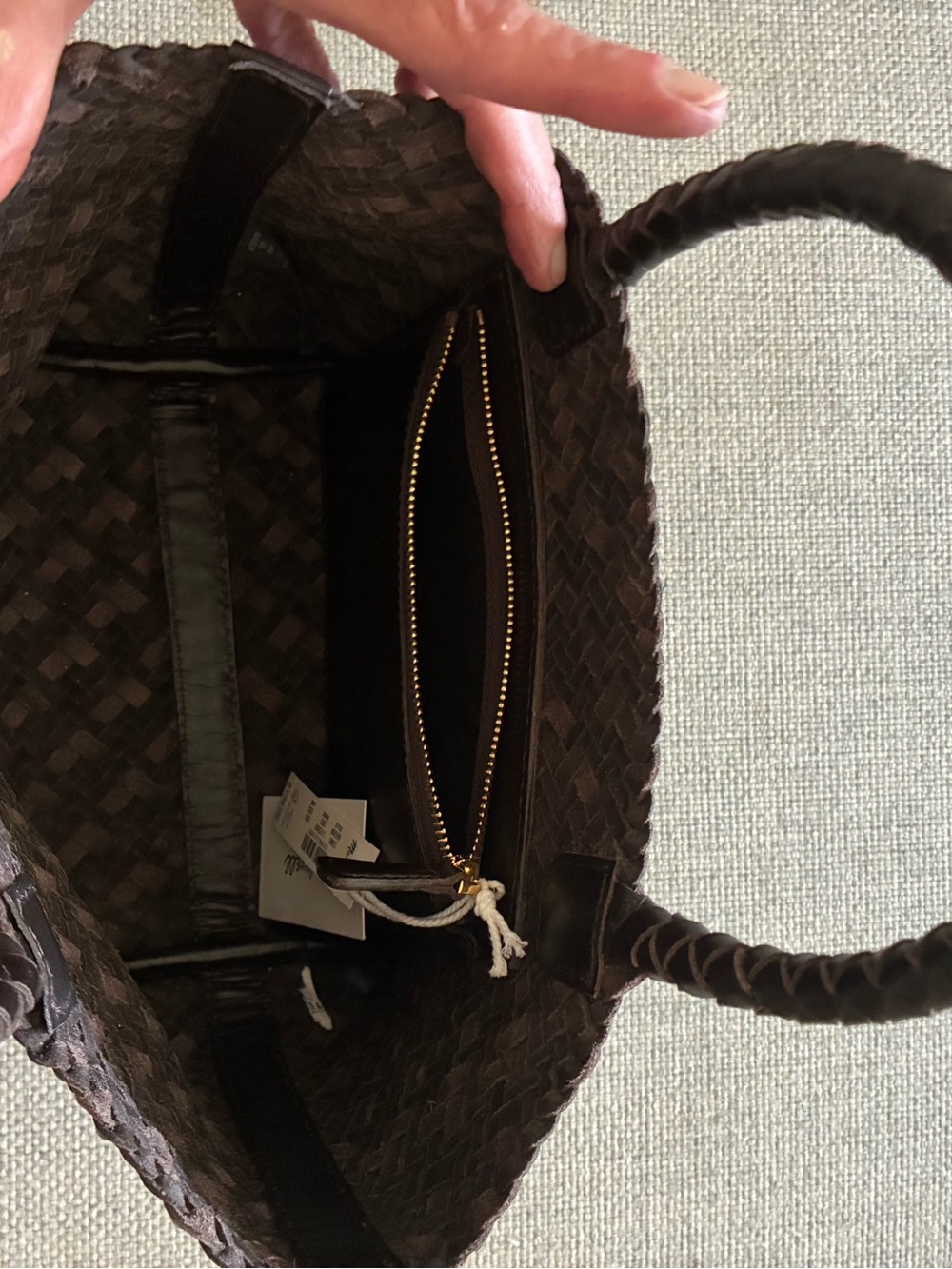 Madewell Woven Leather Tote Bag - chocolate brown - Picture 6 of 6
